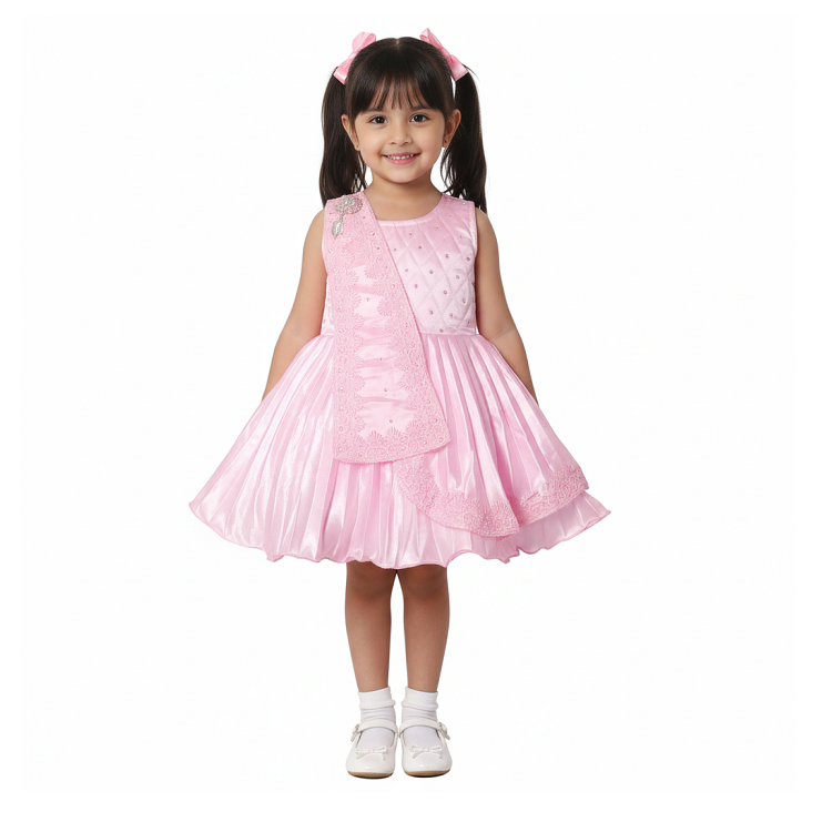 HVM Baby Girl Party Wear Frock (6-12M, 12-18M, 18-24M)