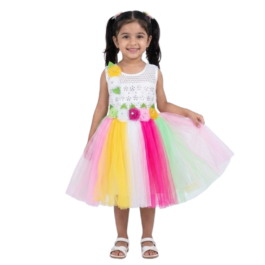 HVM Baby Girl Party Wear Frock (6-12M, 12-18M, 18-24M, 2-3Y, 3-4Y, 4-5Y)