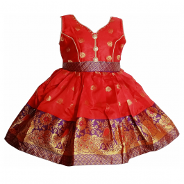 HVM Baby Girl Party Wear Frock (6-12M, 12-18M, 18-24M)