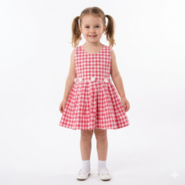 HVM Baby Girl Party Wear Frock (3-6M, 6-12M, 12-18M, 18-24M, 2-3Y, 3-4Y, 4-5Y, 5-6Y, 6-7Y)