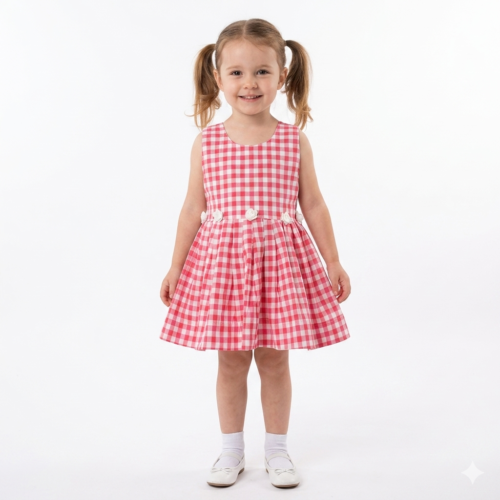 HVM Baby Girl Party Wear Frock (3-6M, 6-12M, 12-18M, 18-24M, 2-3Y, 3-4Y, 4-5Y, 5-6Y, 6-7Y)