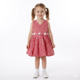 HVM Baby Girl Party Wear Frock (3-6M, 6-12M, 12-18M, 18-24M, 2-3Y, 3-4Y, 4-5Y, 5-6Y, 6-7Y)