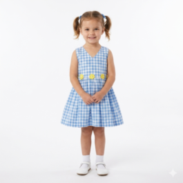 HVM Baby Girl Party Wear Frock (3-6M, 6-12M, 12-18M, 18-24M, 2-3Y, 3-4Y, 4-5Y, 5-6Y, 6-7Y)