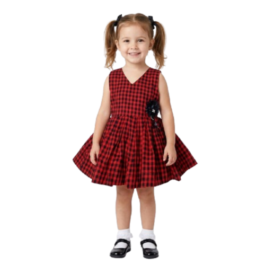 HVM Baby Girl Party Wear Frock (3-6M, 6-12M, 12-18M, 18-24M, 2-3Y, 3-4Y, 4-5Y, 5-6Y, 6-7Y)