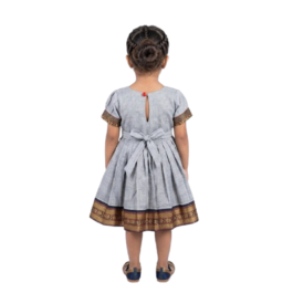 HVM Baby Girls Round Neck South Cotton Frock With Hairband